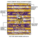 personalized minnesota vikings layered florals purple white quilt blanket best selling