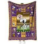 personalized minnesota vikings snoopy coach purple quilt blanket best selling