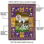 personalized minnesota vikings snoopy coach purple quilt blanket best selling