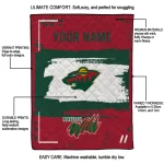 personalized minnesota wild grunge patch red white quilt blanket best selling