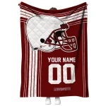 personalized mississippi state bulldogs helmet theme maroon quilt blanket best selling