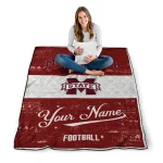 personalized mississippi state bulldogs hibiscus burst maroon white quilt blanket best selling