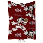 personalized mississippi state bulldogs mickey football maroon quilt blanket best selling