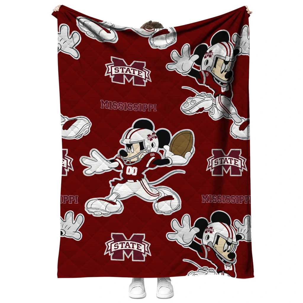 personalized mississippi state bulldogs mickey football maroon quilt blanket fashion forward personalized mississippi state bulldogs mickey football maroon quilt blanket fashion forward