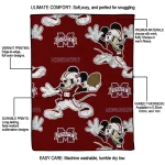 personalized mississippi state bulldogs mickey football maroon quilt blanket best selling