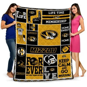 personalized missouri tigers helmet passion black quilt blanket best selling