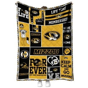 personalized missouri tigers helmet passion black quilt blanket fashion forward