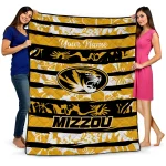personalized missouri tigers layered florals black white quilt blanket best selling