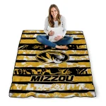 personalized missouri tigers layered florals black white quilt blanket best selling