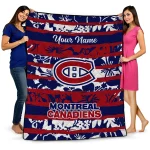 personalized montreal canadiens layered florals red white quilt blanket best selling