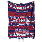 personalized montreal canadiens layered florals red white quilt blanket best selling