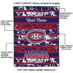 personalized montreal canadiens layered florals red white quilt blanket best selling