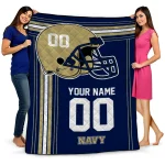 personalized navy midshipmen helmet theme blue quilt blanket best selling
