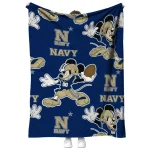 personalized navy midshipmen mickey football blue quilt blanket best selling