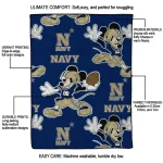 personalized navy midshipmen mickey football blue quilt blanket best selling
