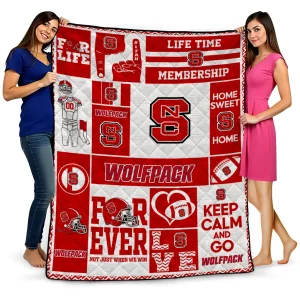 personalized nc state wolfpack helmet passion red quilt blanket best selling