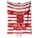 personalized nc state wolfpack layered florals red white quilt blanket best selling
