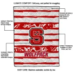 personalized nc state wolfpack layered florals red white quilt blanket best selling
