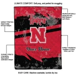personalized nebraska cornhuskers brushstroke layers red quilt blanket best selling