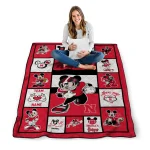 personalized nebraska cornhuskers mickey crimson red white quilt blanket best selling