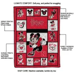 personalized nebraska cornhuskers mickey crimson red white quilt blanket best selling