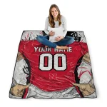 personalized nebraska cornhuskers player sketch red gray quilt blanket best selling
