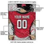 personalized nebraska cornhuskers player sketch red gray quilt blanket best selling
