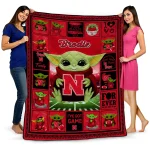 personalized nebraska cornhuskers yody baby pattern red quilt blanket best selling