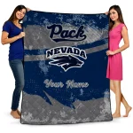 personalized nevada wolf pack brushstroke layers blue quilt blanket best selling