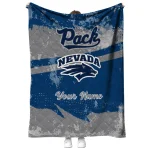 personalized nevada wolf pack brushstroke layers blue quilt blanket best selling