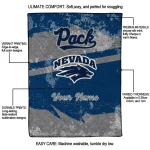 personalized nevada wolf pack brushstroke layers blue quilt blanket best selling