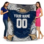 personalized nevada wolf pack player sketch blue gray quilt blanket best selling