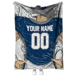 personalized nevada wolf pack player sketch blue gray quilt blanket best selling