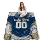personalized nevada wolf pack player sketch blue gray quilt blanket best selling