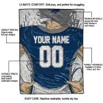 personalized nevada wolf pack player sketch blue gray quilt blanket best selling