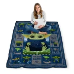 personalized nevada wolf pack yody baby pattern blue quilt blanket best selling