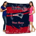 personalized new england patriots brushstroke layers blue quilt blanket best selling