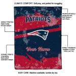 personalized new england patriots brushstroke layers blue quilt blanket best selling