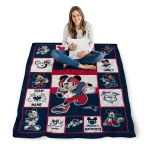 personalized new england patriots mickey crimson blue white quilt blanket best selling