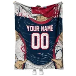 personalized new england patriots player sketch blue gray quilt blanket best selling