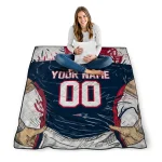personalized new england patriots player sketch blue gray quilt blanket best selling