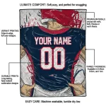 personalized new england patriots player sketch blue gray quilt blanket best selling
