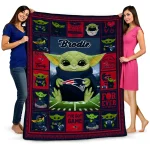 personalized new england patriots yody baby pattern blue quilt blanket best selling