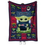personalized new england patriots yody baby pattern blue quilt blanket best selling