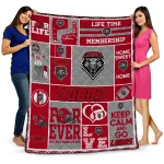 personalized new mexico lobos helmet passion red quilt blanket best selling