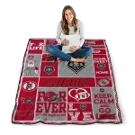 personalized new mexico lobos helmet passion red quilt blanket best selling