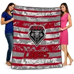 personalized new mexico lobos layered florals red white quilt blanket best selling