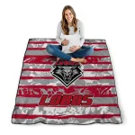 personalized new mexico lobos layered florals red white quilt blanket best selling