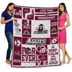 personalized new mexico state aggies helmet passion crimson quilt blanket best selling