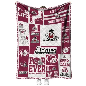 personalized new mexico state aggies helmet passion crimson quilt blanket fashion forward
